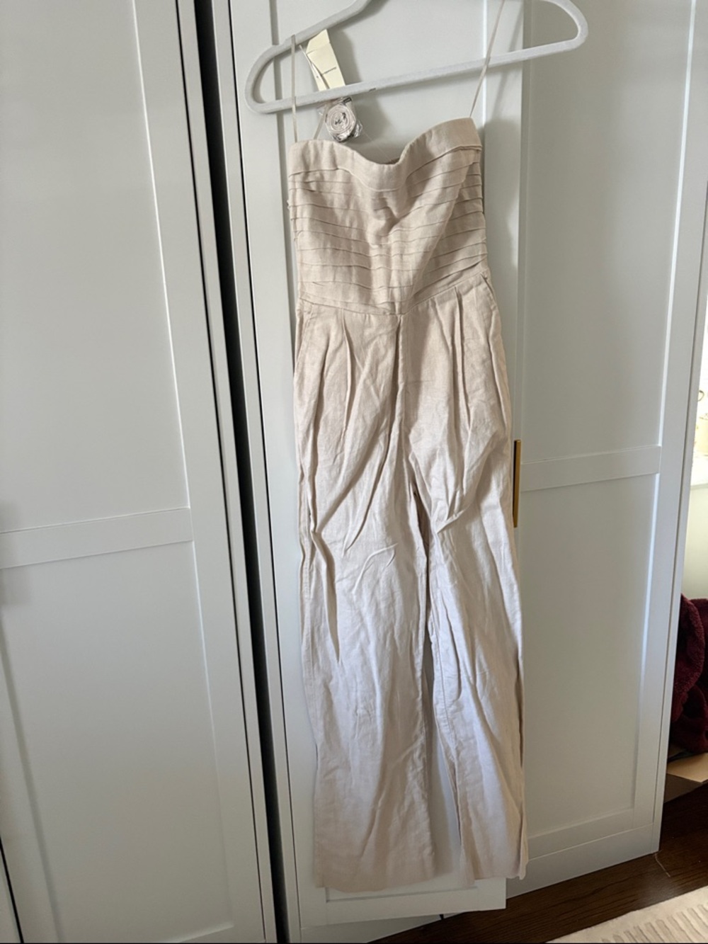 Abercrombie & Fitch Strapless Cream Jumpsuit